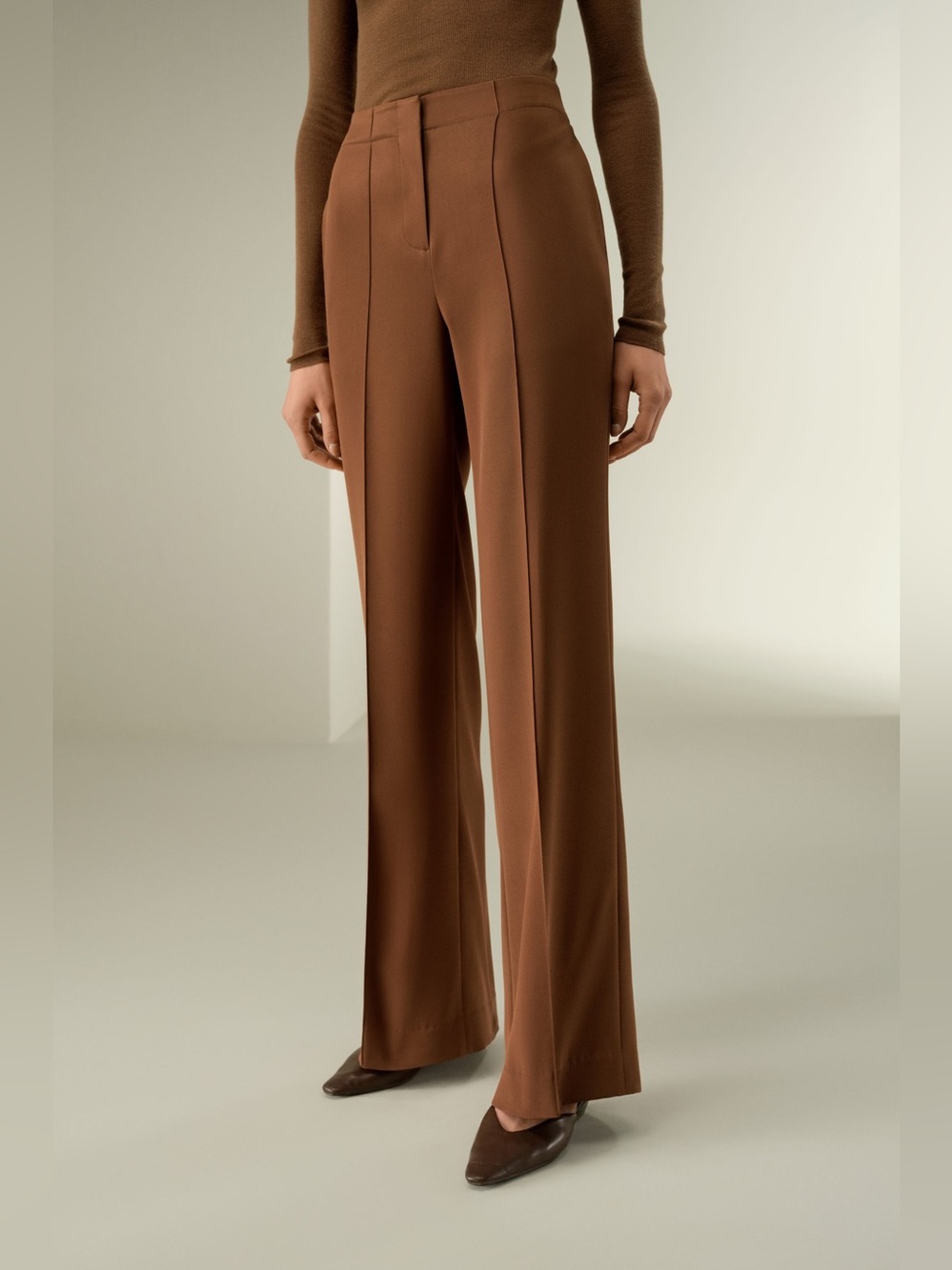 NWT Lilysilk Minimalist Silk Crêpe Pant Espresso - Picture 3 of 12